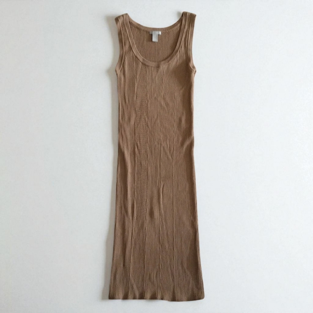 H&M Tan Ribbed Pencil Dress